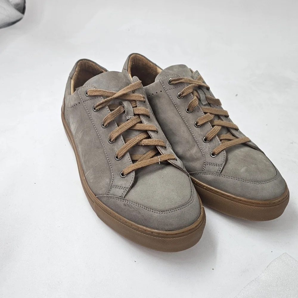 Warfield & Grand Seawall Low Top Sneaker Gray Tan Mens Size 10 Leather